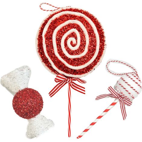 Ein dreiteiliges Set bestehend aus Christbaumschmuck, Lollis, Zuckerstangen und Süßigkeiten. Perfekt für Weihnachten, Hochzeiten und andere Feierlichkeiten.