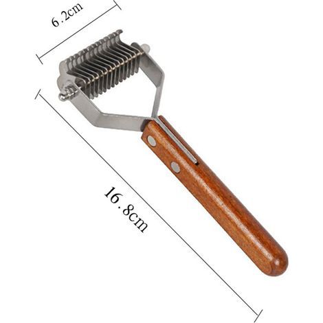 Brosse démêlante double face avec manche en bois, taille petite, conçue pour les nœuds difficiles, emballage élégant en boîte (1/4)