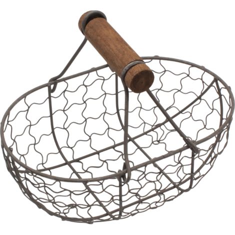 Abnehmbarer Brotkorb aus Metall, 18 x 12 cm Modell mit Holzstäbchen für Obst und Lebensmittel Durchmesser: 6,5 cm Farben: Weiß, Schwarz, Blau Einzeln erhältlich (1/5)