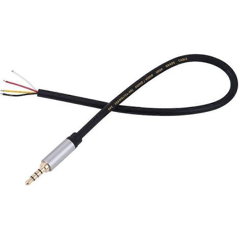 Câble audio avec prise jack mâle 3,5 mm et fils nus pour réparation d'écouteurs et de microphones (1/4)