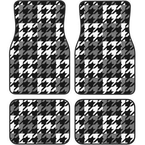 Alfombrillas a cuadros para coche, accesorios universales para automóviles, compatibles con SUV, sedanes y furgonetas, juego de 4 piezas. (1/4)