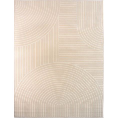Tapis salon et chambre 80x150 beige rectangle tissé motif géométrique AF2 ARCROL (1/5)