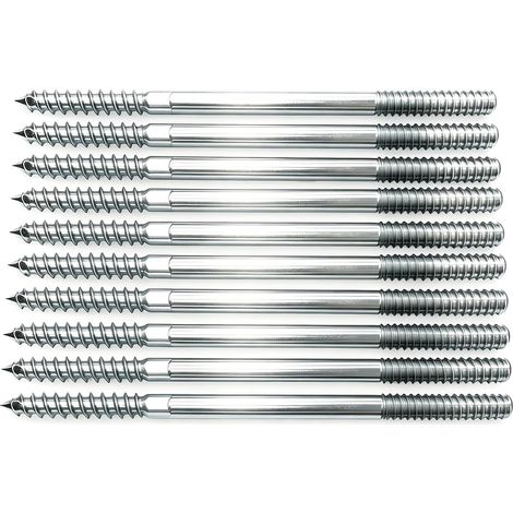 10 Pièces Vis à Double Filetage M10 x 200 mm, Boulons de Suspension Torx (1/5)