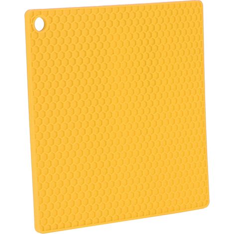 Dicke, lebensmittelechte Silikon-Untersetzermatte, Hitzeschutz für Mikrowelle und Backofen, gelbe Küchenmatte (1/5)