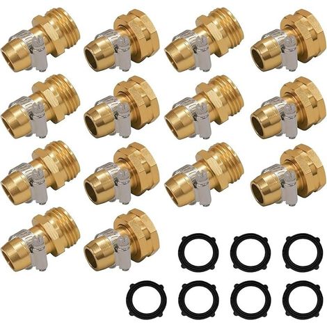 Lot de 6 raccords de réparation de tuyau d'arrosage avec pinces, convient pour raccord de tuyau d'arrosage de 1,9 cm ou 1,5 cm (1/4)