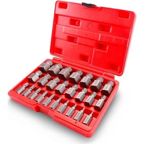 KIT ESTRATTORI 25 PZ VITI PERNI BULLONI SPEZZATI ROVINATI PRIGIONIERI FS-19668