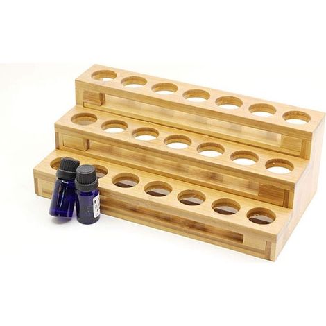 Aufbewahrungsregal für ätherische Öle, 3 Etagen für 30-ml-Fläschchen, Bambusholz (1/5)