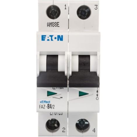 Interruttore magnetotermico 2P B 4A 15kA AC FAZ B4/2 278726