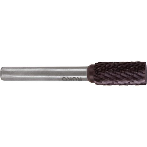 RUKO  Fresa  de  metal  duro  ZYA  Ø  8  mm  longitud  de  cabeza  18  mm  vástago  Ø  6  mm  recubrimiento  TiCN  dentado  KVZ  4  con  frente  -  116016TC