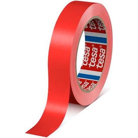 Cinta adhesiva tesa 60404 PVC roja 66m x 12mm (por 12)