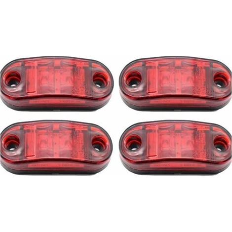 Luces de posición laterales LED de 12 V/24 V delanteras y traseras impermeables para caravanas, furgonetas, camiones, remolques, coches, autobuses, barcos, color rojo. (1/5)