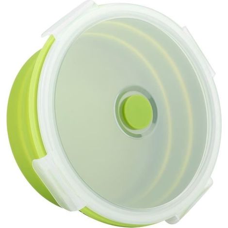 Boîte à lunch Modèle rond - 800 ml - Silicone de qualité alimentaire - Pliable et empilable