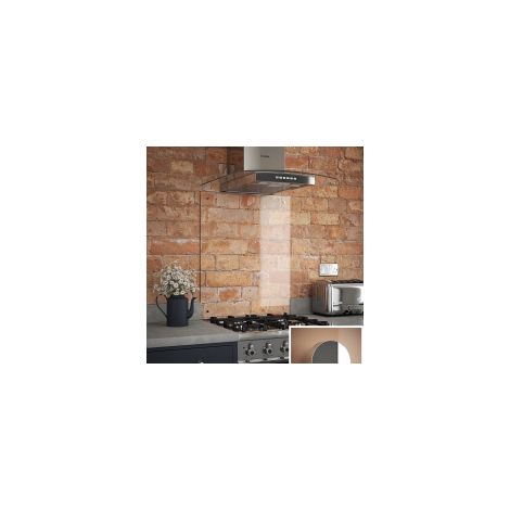 Clear Glass Splashback With Chrome Caps 600 x 700 x 6mm (1/2)
