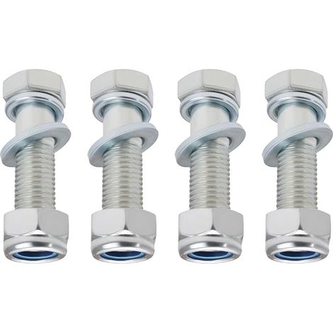 M16 x 60mm Tow Bar Bolts with Nut Spring Washer Flat Washer for Use with Tow Hook Bolts Bar Tow Bar Standard Flange Silver (1/5)