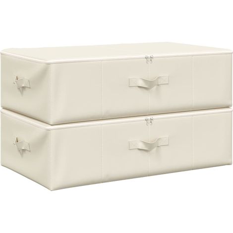 Cajas de almacenaje 2 unidades tela color crema 70x40x18 cm vidaXL (1/5)