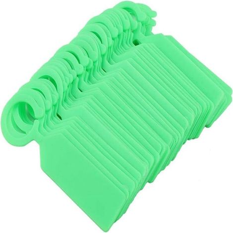 Plant Tag - 100 Pièces Étiquettes Suspendues en Plastique Réutilisables - 11 x 2,4 cm - Vert - Pour Pépinières et Plantes (1/5)