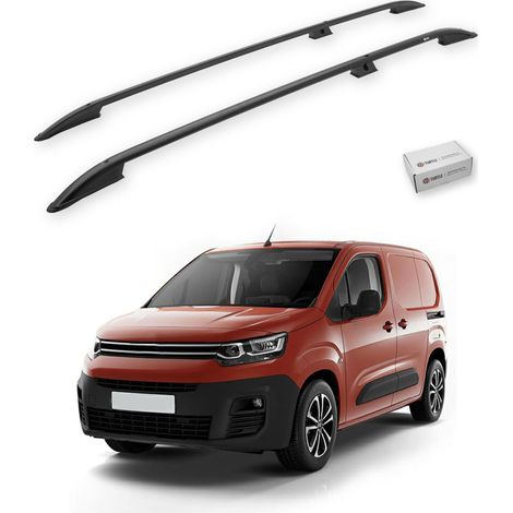 TURTLE kompatibel mit Citroen Berlingo 2019-2025 / Lange Version Dachreling Crown Schwarz (1/5)