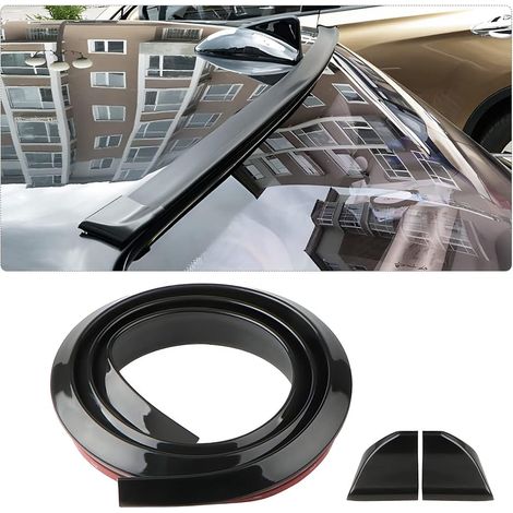 Spoiler posteriore flessibile, spoiler posteriore in gomma impermeabile per auto, spoiler posteriore universale per la protezione del paraurti dell'auto (nero lucido)