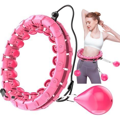 Cerceau Hula Hoop, Minceur Intelligent, Smart Cerceau de Fitness, avec Picots de Massage et 24 Pièces Réglable Amovibles, pour Débutants, Adultes, Enfants, Perte de Poids, Fitness, Massage, Gy (1/5)