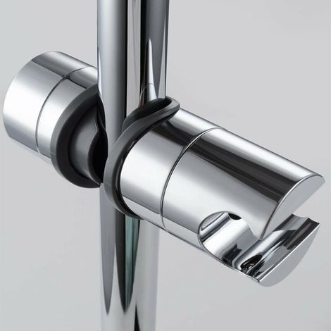 Cabezales de ducha fijos Soporte de ducha de mano reemplazable, Soporte de cabezal de ducha, Diámetro ajustable 18-25 mm, ABS cromado (plata) (1/4)