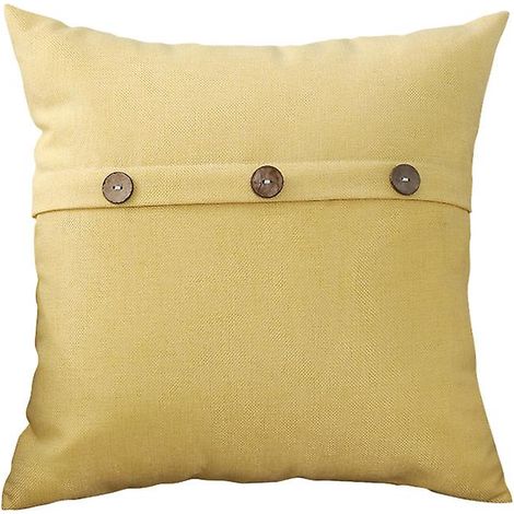 1 housse de coussin décorative 45x45cm pour salon, chambre, canapé ou fauteuil (jaune) (1/4)