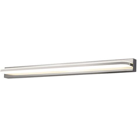 Lampe frontale Miroir salle de bain WC, 42cm argent, changement de couleur tricolore, applique murale 9W (1/5)