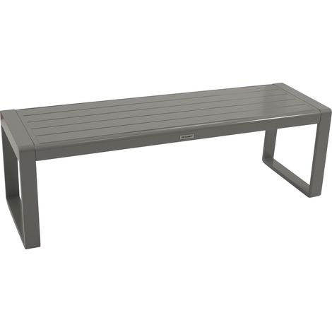 BRESCIA: Hockerbank 3-sitzer 138cm, Gestell Aluminium silbergrau