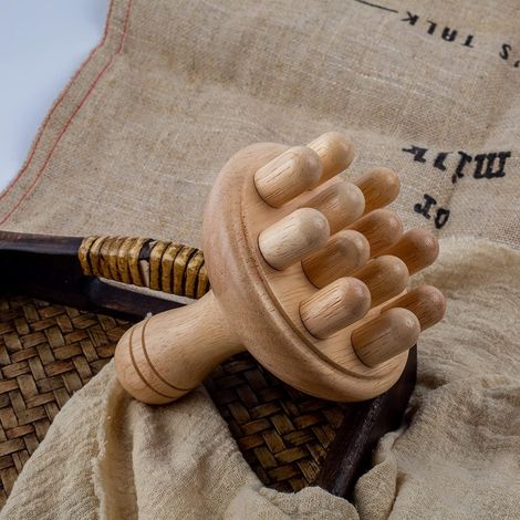 Masseur Manuel De Champignons En Bois, Outil De Massage Manuel Portable, Outil De Massage Manuel En Forme De Champignons En Bois, Pour une Utilisation Complète du Corps, Libération Musculaire (1/5)