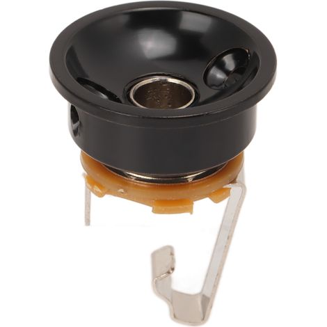 Prise jack stéréo pour guitare, épaisse, ronde, en forme de coupelle, en métal, pour guitare électrique TL, noire (1/5)
