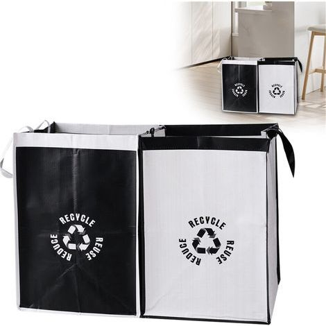 Un lot de 2 sacs de tri et de recyclage des déchets de cuisine