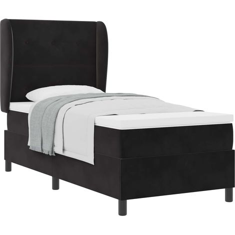 Maison Exclusive - Letto a molle con testiera Nero 200 x 100 cm Velluto (1/5)