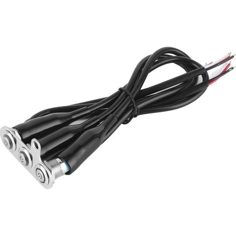 Support de guidon de moto en acier inoxydable 12 V avec interrupteur LED, bouton-poussoir et 3 boutons. (1/5)