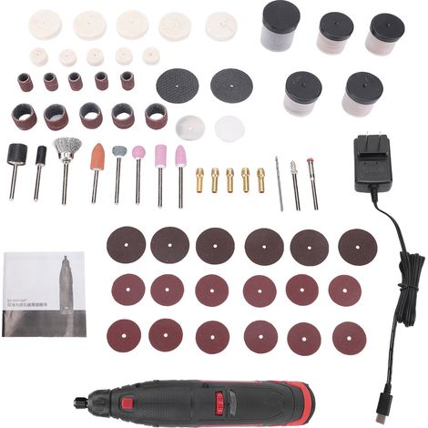 Outil rotatif électrique sans fil 12V avec 231 accessoires, 7 vitesses (5000-25000 RPM), portable et léger, pour DIY sur bois, métal, pierre (1/5)