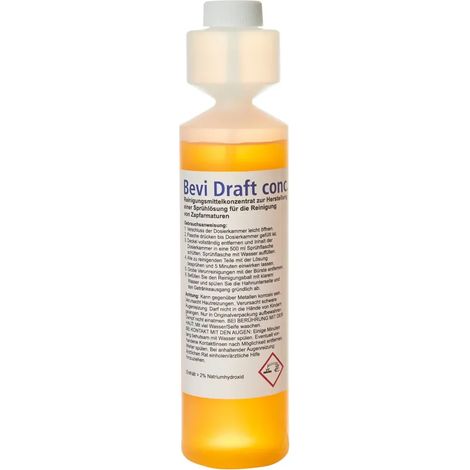 Dosierflasche Hahnreiniger Bevi Draft 250ml - Nettoyage efficace robinets Premix Postmix, plastique robuste, dosage précis pour hygiène parfaite en restauration