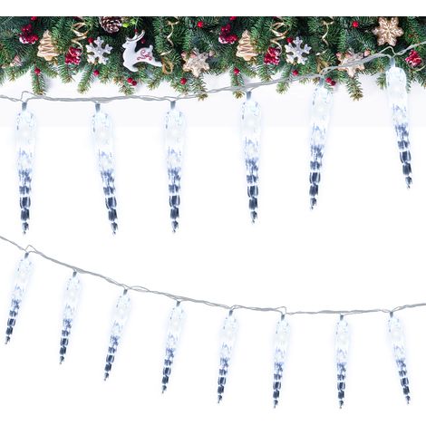 TolleTour 40 LED Eiszapfen Lichterkette, LED Eiszapfen Lichtervorhang, Gartenleuchten Wasserdicht IP44 Weihnachten Kaltweiß (1/5)