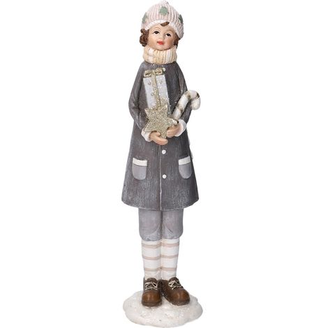 Statua resina bambino coro bianco cm 8x8xh31,5