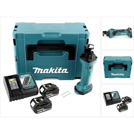 Makita DCO 180 RTJ Akku Rotationsschneider 18V + 2x Akku 5,0Ah + Ladegerät + Makpac