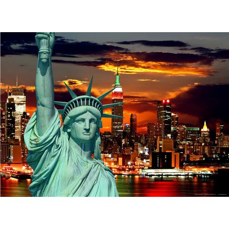 Statue of Liberty at Sunset, photo murale intissée, 155x110 cm, 1 part (1/3)