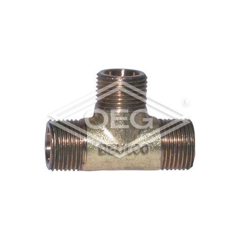Té 1’’ en laiton, avec FM de tube cylindrique