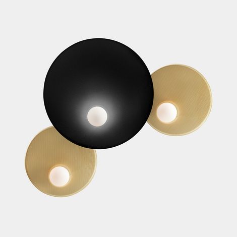 LEDS C4 Trip Applique murale LED intégrée 54 cm Noir/Or mat E14 27 W