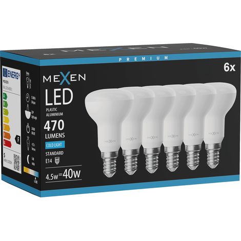 Mexen Nova 6x Ampoule LED E14, R50, 4,5W, Froid - 6500K, 470 lm - L103-E14-0565-01x06 (1/3)