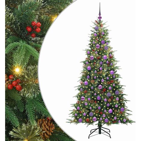 Sapin de Noël，Arbre de Noël Artificiel à Branches Articulées Vert 180 cm CFW18804 (1/5)