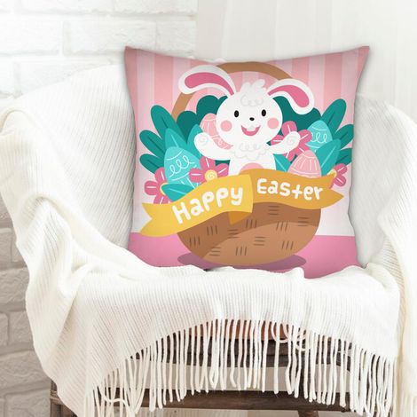 Housse de coussin moderne design à fermeture éclair invisible pour décoration de Pâques (1/5)