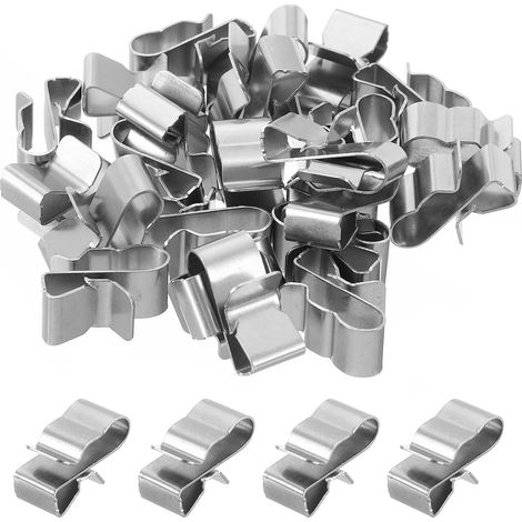25pcs Trailer Wiring Staples 0.9 Inch Length Solar Panel Wire Staples Stainless Steel Double Wire Trailer Wire Staples for PV Wiring Boat Cable (1/5)