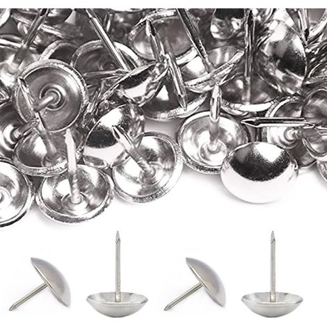 Clou De Tapissier - Tête Ronde 11 Mm - Longueur Totale 17 Mm - Métal Anti-corrosion - Argent - Lot De 500 Pièces