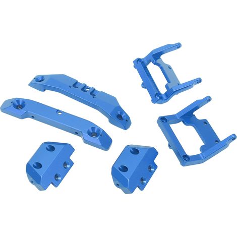 Pare-chocs de remplacement en alliage d'aluminium RC 1/18 - Plaques avant et arrière, pièces de rechange pour Traxxas Latrax Teton 1/18, bleu (1/5)