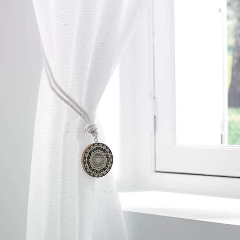 Embrasse ronde à corde blanche Blanc 41xØ 6 cm (1/4)