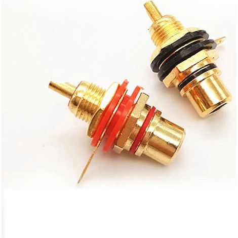 4Pair/8Pcs Gold Plated RCA Jack Connector Panel with NUT Solder CUP-- (1/5)