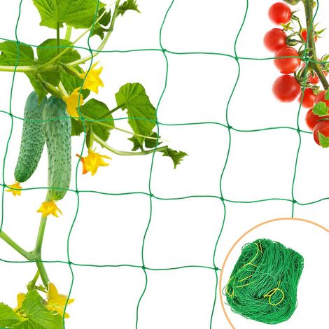 Filet de jardin pour tomates et concombres – support en nylon pour plantes grimpantes – 0,9 × 1,8 m