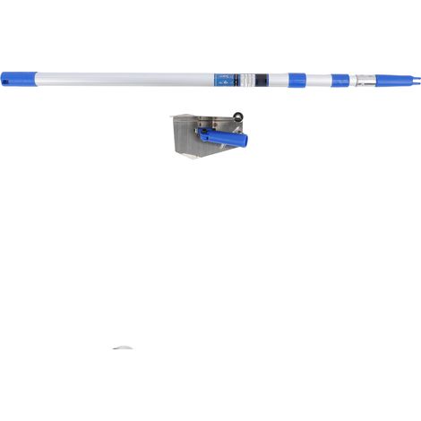 Grattoir d'angle pour cloisons sèches, outil de finition de plâtre à roulement en acier inoxydable avec poteau télescopique en alliage d'aluminium de 2 mètres (1/5)